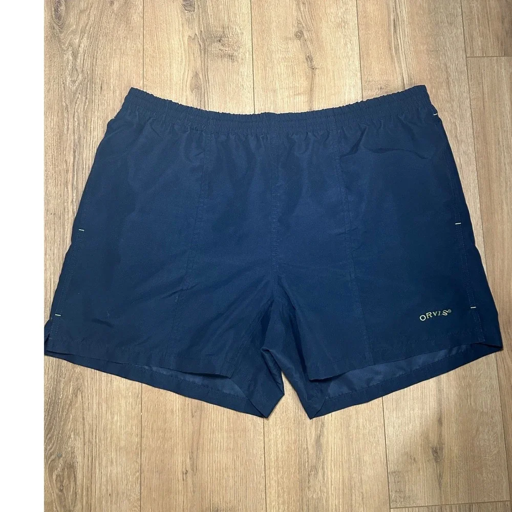 ORVIS Men's Navy Blue Swimshorts Size XL Mesh Lined